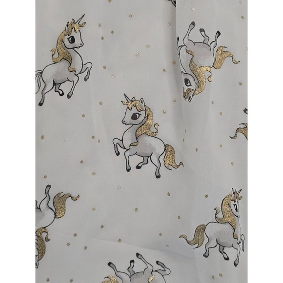 Vtg Jackpot Skirt One Size White‎ Gold Unicorn Print Midi Boho Festival Art NEW - Picture 4 of 11